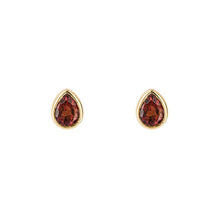 Load image into Gallery viewer, January Garnet Gold-Plated Birthstone Studs