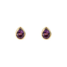 Load image into Gallery viewer, February Amethyst Gold-Plated Birthstone Studs