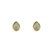Load image into Gallery viewer, March Aquamarine Gold-Plated Birthstone Studs
