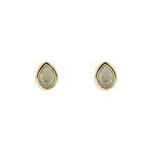 Load image into Gallery viewer, March Aquamarine Gold-Plated Birthstone Studs