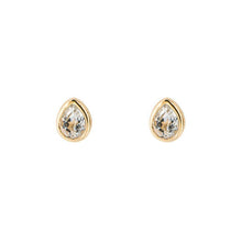 Load image into Gallery viewer, April White Topaz Gold-Plated Birthstone Studs
