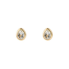 Load image into Gallery viewer, April White Topaz Gold-Plated Birthstone Studs