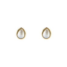 Load image into Gallery viewer, June Cabochon Pearl Gold-Plated Birthstone Studs
