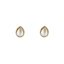 Load image into Gallery viewer, June Cabochon Pearl Gold-Plated Birthstone Studs