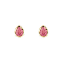 Load image into Gallery viewer, July Pink Quartz Gold-Plated Birthstone Studs