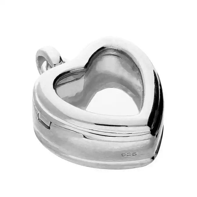 Sterling Silver Glass Heart Pendant