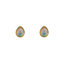 Load image into Gallery viewer, October Opal Gold-Plated Birthstone Studs