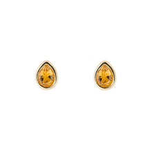 Load image into Gallery viewer, November Citrine Gold-Plated Birthstone Studs