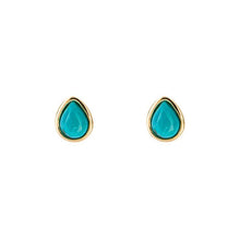 Load image into Gallery viewer, December Turquoise Gold-Plated Birthstone Studs