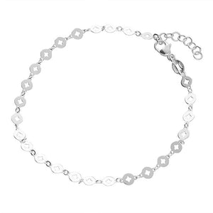 Sterling Silver Cut-Out Disc Anklet
