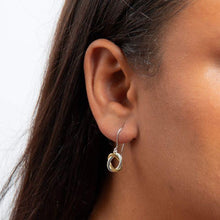 Load image into Gallery viewer, Sterling Silver Two-Tone Woven Circle Drops