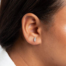 Load image into Gallery viewer, Sterling Silver Cubic Zirconia Elongated Hexagon Studs