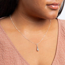 Load image into Gallery viewer, Sterling Silver Elongated Teardrop Pendant
