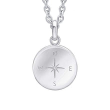Load image into Gallery viewer, Sterling Silver Compass Design Disc Pendant