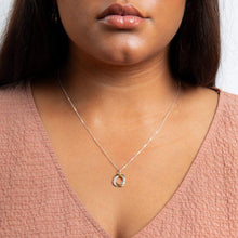 Load image into Gallery viewer, Sterling Silver Two-Tone Woven Circle Pendant