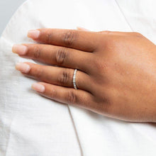 Load image into Gallery viewer, Sterling Silver Baguette Cut Half Eternity Ring