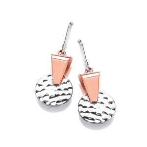 Sterling Silver and Copper Cirque Drop Earrings