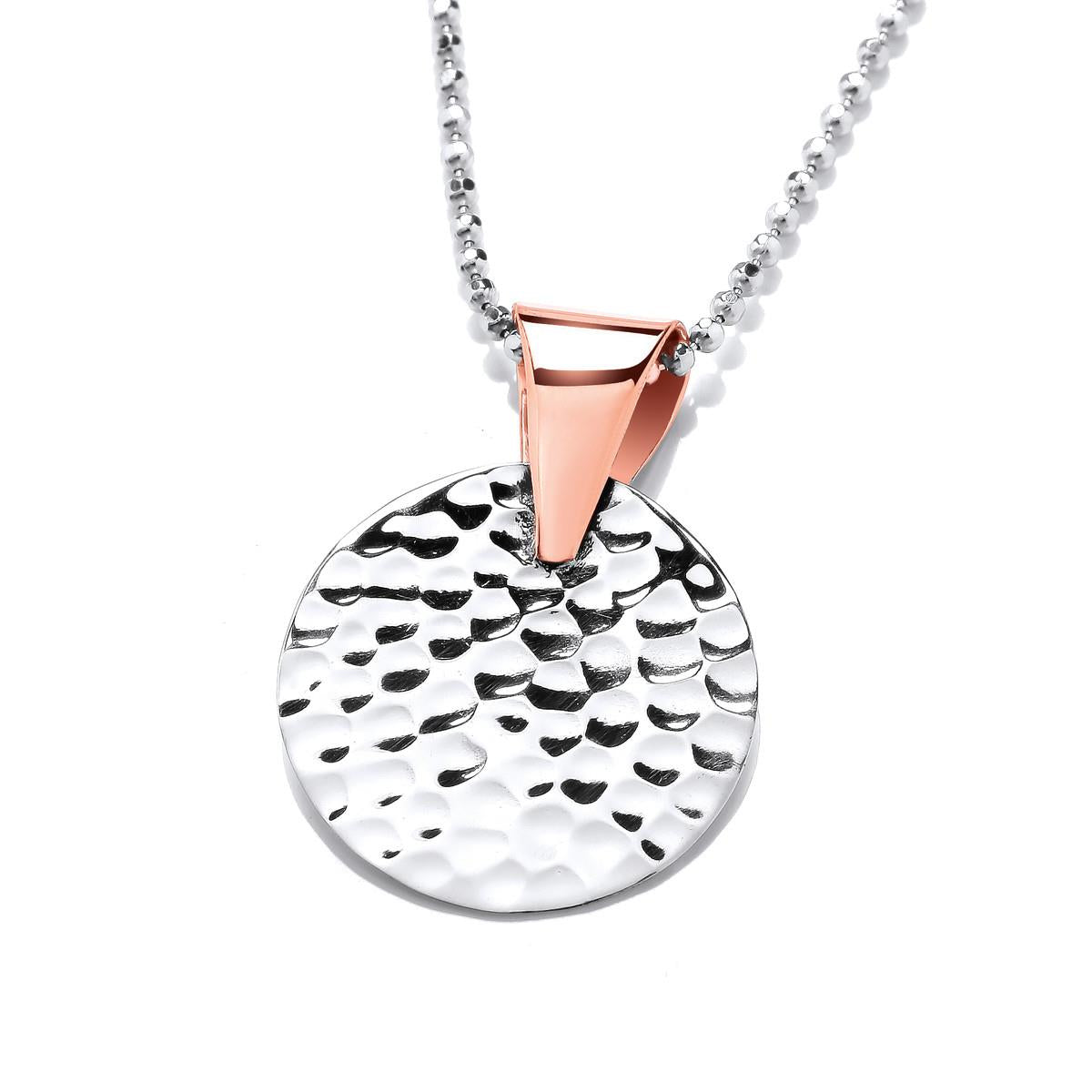 Sterling Silver and Copper Cirque Drop Pendant and Chain