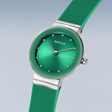 Load image into Gallery viewer, Classic Green and Polished Silver Watch