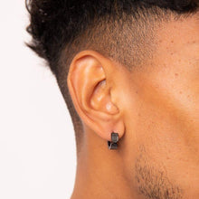 Load image into Gallery viewer, Fred Bennett Gunmetal Plated Chevron Hoop Earrings