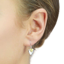 Load image into Gallery viewer, Sterling Silver Two-Tone Double Heart Earrings