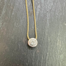 Load image into Gallery viewer, Pre-Loved 9ct Gold Rubover Set diamond pendant and chain.