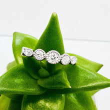 Load image into Gallery viewer, 9ct White Gold Millgrain Lab Diamond Half Eternity Ring