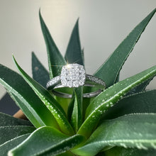 Load image into Gallery viewer, Preloved 9ct White Gold Diamond Halo Ring
