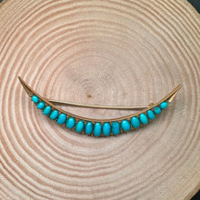 Load image into Gallery viewer, Pre-loved Antique 9ct Yellow Gold and Turquoise Brooch