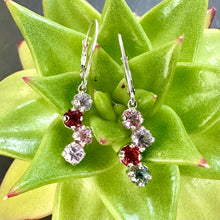 Load image into Gallery viewer, 9ct White Gold Multicolour Spinel Drop Earrings
