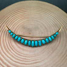 Load image into Gallery viewer, Pre-loved Antique 9ct Yellow Gold and Turquoise Brooch