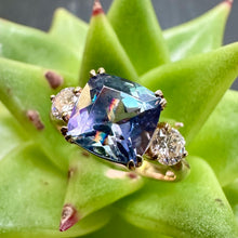 Load image into Gallery viewer, 9ct Yellow Gold and Bi-Colour Tanzanite Dress Ring