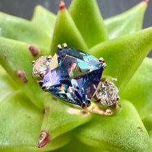 Load image into Gallery viewer, 9ct Yellow Gold and Bi-Colour Tanzanite Dress Ring
