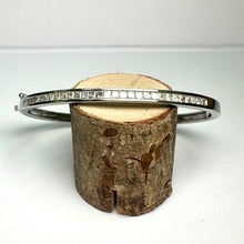 Load image into Gallery viewer, Preloved 9ct White Princess Cut Diamond Bangle