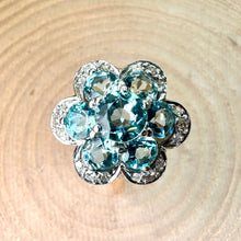 Load image into Gallery viewer, Pre-loved 18ct Yellow and White Gold With Aquamarines and Diamonds