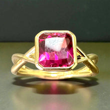 Load image into Gallery viewer, 18ct Yellow Gold Pink Tourmaline Ring