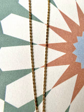 Load image into Gallery viewer, Preloved 9ct 2 Colour Sapphire & Diamond Fleur De Lis Pendant & Chain