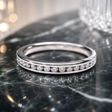 Load image into Gallery viewer, Preloved 9ct White Gold Diamond Channel Set Ring 0.30ct