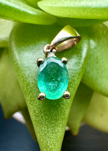 Load image into Gallery viewer, Preloved 9ct Yellow Gold Emerald Pendant