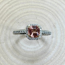 Load image into Gallery viewer, Platinum Spinel & Diamond Halo Ring