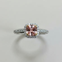Load image into Gallery viewer, Platinum Spinel & Diamond Halo Ring
