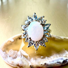 Load image into Gallery viewer, Preloved 9ct Gold Opal & Aquamarine Dress Ring