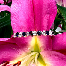 Load image into Gallery viewer, Preloved 18ct White Gold Sapphire & Diamond Bracelet