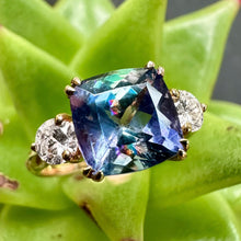 Load image into Gallery viewer, 9ct Yellow Gold and Bi-Colour Tanzanite Dress Ring