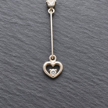 Load image into Gallery viewer, Preloved 18ct White Gold Dainty Diamond Heart Necklace