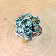 Load image into Gallery viewer, Pre-loved 18ct Yellow and White Gold With Aquamarines and Diamonds
