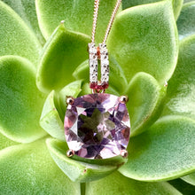 Load image into Gallery viewer, 9ct Rose Gold Amethyst & Diamond Necklace