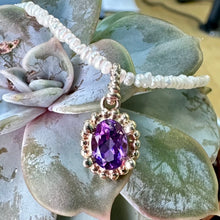 Load image into Gallery viewer, Yellow Gold Amethyst Dotty Pendant & Freshwater Pearl Necklace