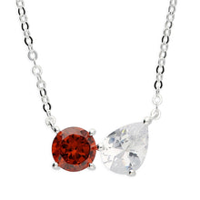 Load image into Gallery viewer, Sterling Silver Red & White Cubic Zirconia Necklace