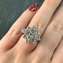 Load image into Gallery viewer, Preloved 18ct White Gold Diamond Cluster Ring
